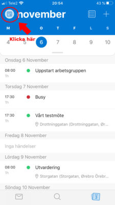 Outlook-kalender-menyn-iOS