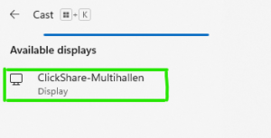 Miracast välj bildskärm till ClickShare i Windows